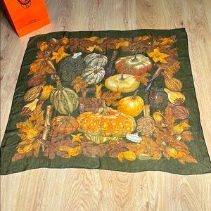 Hermès Citrouilles et Coloquintes 90cm Sheer Silk Scarf Valerie Dawlat Dumoulin